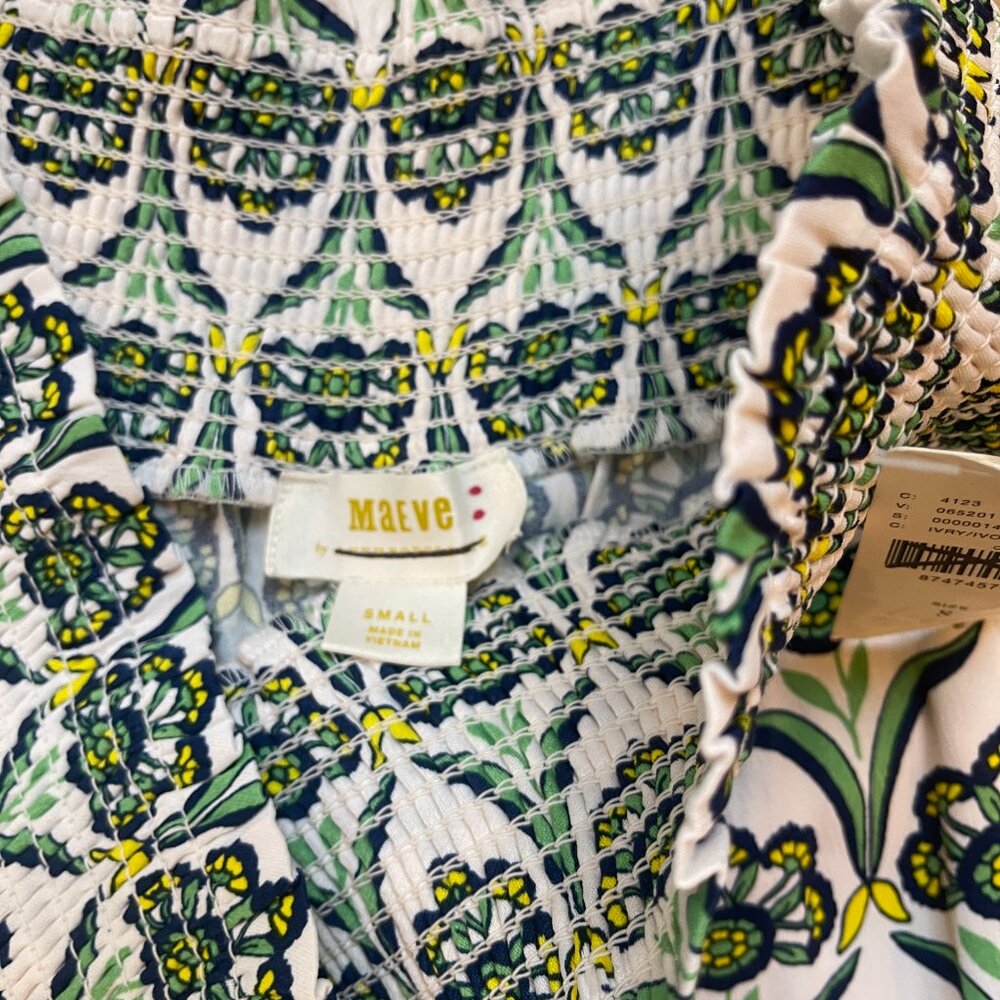 088 Anthropologie The Saria Smocked Wide-Leg Pants by Maeve NWT Size Small - Picture 6 of 7